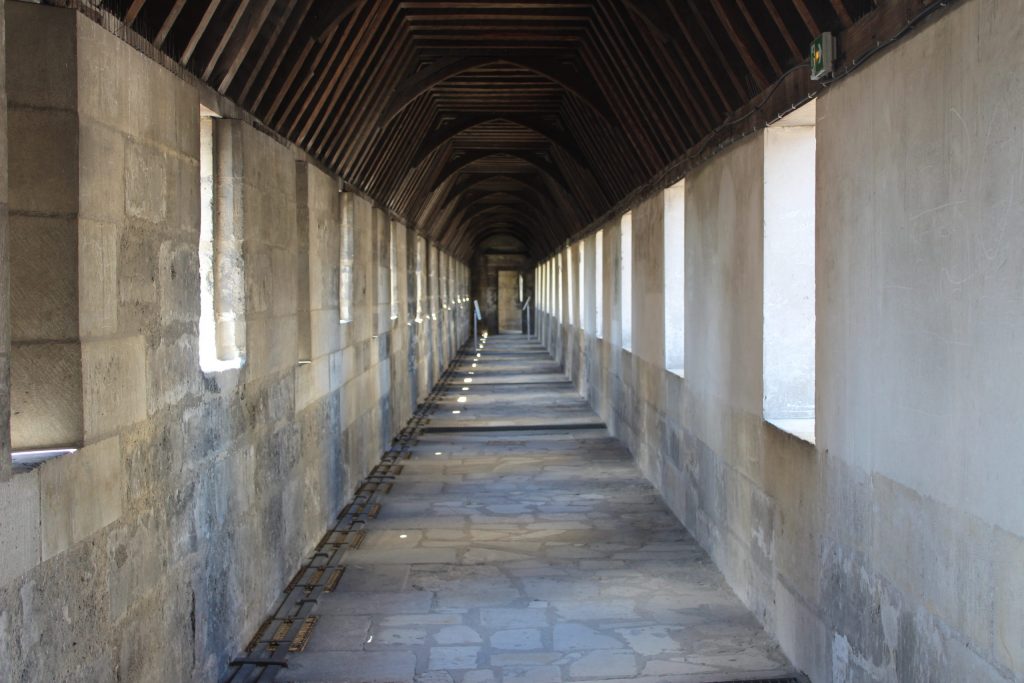 A photo of one of the empty hallways in the Chateau de Vincennes.