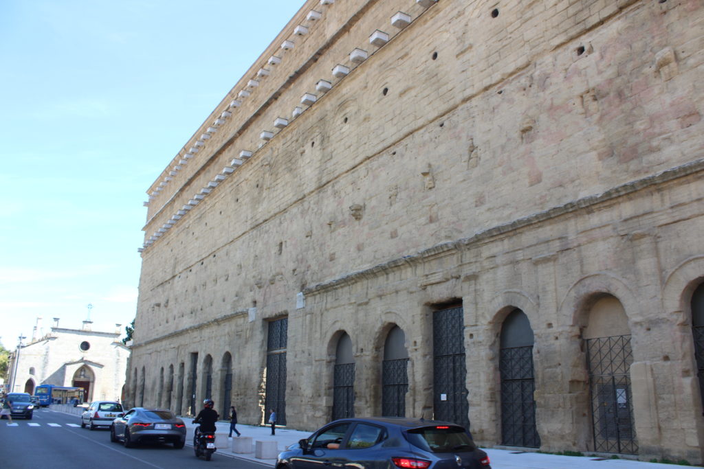 A photo of the exterior facade of the Roman Theatre of Orange.