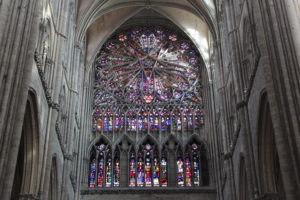 A photo of the rose window of Amiens cathedral