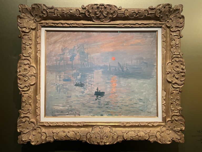 A photo of the painting Impression, Sunrise at the Musee Marmottan Monet.
